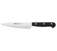 Arcos Cuchillo Chef Acero Inoxidable. Cuchillo cocina para cortar y pelar frutas y verduras. Mango ergonómico polioximetileno y Hoja 127 mm. Serie Universal. Color negro.