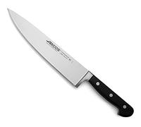 Arcos Cuchillo Chef Acero Inoxidable. Cuchillo Cocina Profesional multipropósito para Cortar y Limpiar Verduras. Mango ergonómico polioximetileno y Hoja 230 mm. Serie Opera. Color Negro.