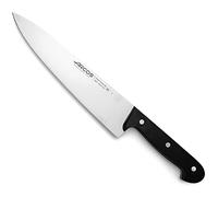 Arcos Cuchillo Chef Acero Inoxidable. Cuchillo cocina profesional para cortar una variedad alimentos. Mango ergonómico polioximetileno y Hoja 250 mm. Serie Universal. Color negro.