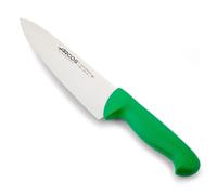 Arcos Cuchillo Chef Acero Inoxidable Nitrum y Hoja 200 mm. Cuchillo Cocina Profesional Multiusos. Mango ergonómico Polipropileno. Serie 2900. Color Verde.