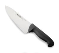 Arcos Cuchillo Chef con Hoja Acero Inoxidable Nitrum 200 mm. Cuchillo Cocina Profesional multipropósito. Mango ergonómico Polipropileno. Serie 2900. Color Negro.