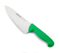 Arcos Cuchillo Chef con Hoja Acero Inoxidable Nitrum 200 mm. Cuchillo Cocina Profesional multipropósito. Mango ergonómico Polipropileno. Serie 2900. Color Verde.