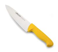 Arcos Cuchillo Chef con Hoja Acero Inoxidable Nitrum 200 mm. Cuchillo cocina profesional multipropósito. Mango ergonómico polipropileno. Serie 2900. Color amarillo.