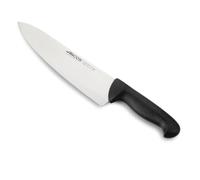 Arcos Cuchillo Chef con Hoja Acero Inoxidable Nitrum 250 mm. Cuchillo cocina profesional multipropósito. Mango ergonómico polipropileno. Serie 2900. Color negro.