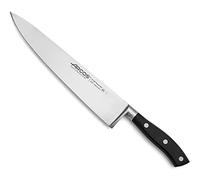 Arcos Cuchillo Chef Forjado Acero Inoxidable. Cuchillo Cocina Profesional Afilado para Cortar Carne. Mango Ergonómico Polioximetileno y Hoja 250mm. Serie Riviera. Color Negro.
