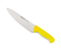 Arcos Cuchillo Cheferies 2900 - Hoja Acero Inoxidable Nitrum 10" - Mango polipropileno amarillo - Plateado - Codificado por colores para laeguridad alimentaria (7'')
