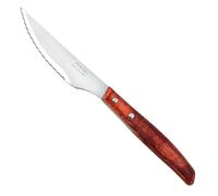 Arcos Serie Cuchillos de Mesa - Cuchillo Chuletero - Hoja Serrada de Acero Inoxidable NITRUM de 110 mm - Mango Madera comprimida Color Rojo
