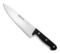 Arcos Cuchillo Cocinero Cuchillo Chef Cuchillo Cocina Arcos, Hoja de Acero Inoxidable NITRUM de 200 mm, Mango de Polioximetileno (POM), Color Negro