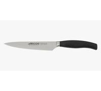 Arcos Cuchillo Cocina Forjado con Hoja Acero Inoxidable 160 mm. Cuchillo Cocina Profesional. Mango Inyectado Polioximetileno POM. Serie Clara. Color Negro.