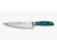 Arcos Cuchillo Cocina Forjado en Acero Inoxidable. Hoja Plateada 210 mm. Cuchillo Chef con Mango Profesional Micarta y Borde de Seda Especial. Serie Brooklyn. Color Azul.