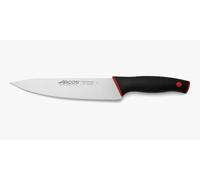Arcos Cuchillo Cocinero Profesional - Hoja de Acero Inoxidable NITRUM 200 mm - Mango Ergonómico Negro Rojo - Serie Dúo