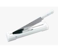 ARCOS Corta Bacalao y Corta Pan de Acero Inoxidable 440 Mm y Mango de Polietileno Blanco. Utensilio Profesional para Cortar Rebanadas