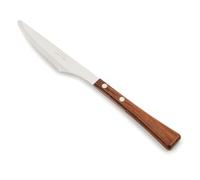 Arcos Serie Manchega - Cuchillo Mesa - Hoja Serrada de Acero Inoxidable de 120 mm - Mango de Madera Comprimida color marrón
