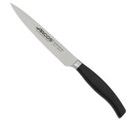 Arcos Cuchillo para Verduras Forjado 5 Pulgadas en Acero Inoxidable con Hoja 130 mm, Cuchillo Profesional para Pelar Frutas y Verduras, Mango Ergonómico Polioximetileno POM, Serie Clara, Color Negro