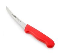 Arcos Cuchillo deshuesador 5,s Acero Inoxidable Nitrum y Hoja 140 mm. Cuchillo Carnicero Profesional para Cortar Huesos Carne. Mango ergonómico Polipropileno. Serie 2900. Color Rojo.