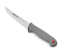Arcos Cuchillo deshuesador Acero Inoxidable Nitrum y Hoja 150 mm. Cuchillo Carnicero Profesional para Cortar Huesos Carne. Mango ergonómico Polipropileno. Serie Color Prof. Color Plateado.