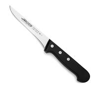 Arcos Cuchillo deshuesador con Hoja Acero Inoxidable Nitrum 130 mm. Cuchillo profesional para cortar huesos carne. Mango ergonómico polipropileno. Serie Universal. Color negro.