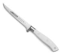 Arcos Cuchillo deshuesador con Hoja Acero Inoxidable Nitrum 130 mm. Cuchillo profesional para cortar huesos carne. Mango ergonómico polipropileno. Serie Riviera Blanc. Color blanco.