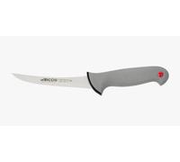 Arcos Cuchillo deshuesador con Hoja Acero Inoxidable Nitrum 140 mm. Cuchillo profesional para cortar huesos carne. Mango ergonómico polipropileno. Serie Color Prof. Color gris.