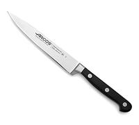 Arcos Cuchillo filete Acero Inoxidable. Cuchillo afilado para cortar carne y pescado. Mango ergonómico polioximetileno y Hoja 120 mm. Serie Opera. Color negro.
