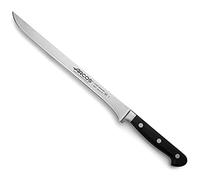 Arcos Cuchillo Jamón Opera - NITRUM Acero Inoxidable Forjado 10" - Mango POM Color Negro - Cuchillo Precisión Forjado para Cortar para Chefs -erie Clásica.