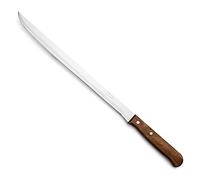 Arcos Cuchillo Jamonero 250 mm Acero Inoxidable Serie Latina | Cuchillo afilado para un corte preciso de jamón y carne. Mango de madera comprimida color marrón.