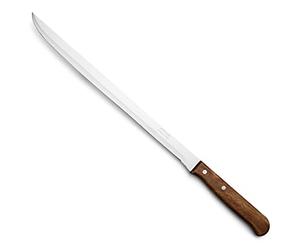 Arcos Cuchillo Jamonero 250 mm Acero Inoxidable Serie Latina | Cuchillo afilado para un corte preciso de jamón y carne. Mango de madera comprimida color marrón.