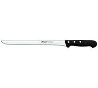 Arcos Cuchillo corte/jamonero con Hoja Acero Inoxidable 280 mm. Mango ergonómico polioximetileno POM. Serie Universal. Hoja larga y resistente con borserrado. Color negro.