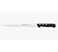 Arcos Cuchillo Jamonero con Alveolos de Acero Inoxidable. Hoja 240 mm. Mango de Polioximetileno POM para Cortar o Tallar Alimentos con precisión y facilidad. Serie Universal. Color negro.