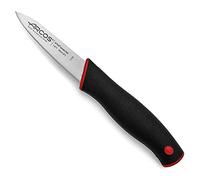 Arcos Cuchillo Mondador Acero Inoxidable NITRUM 85 mm Pelar Frutas y Verduras Mango Ergonómico Negro Rojo Serie Dúo