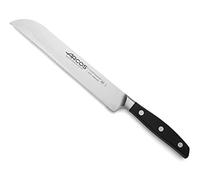 Arcos Cuchillo para pan con Hoja Acero Inoxidable Nitrum 200 mm. Obtenga una gran variedad cortes parau comida. Cuchillo ideal para uso doméstico diario. Serie Manhattan. Color negro.