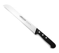 Arcos Cuchillo Panero con Hoja de Acero Inoxidable Nitrum 200 mm. Cuchillo Pan ideal para uso doméstico diario. Obtenga una gran variedad cortes parau comida. Serie Universal. Color negro.