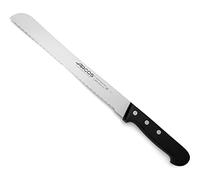 Arcos Cuchillo para pan con Hoja Acero Inoxidable Nitrum 250 mm. Obtenga una gran variedad cortes parau comida. Cuchillo ideal para uso doméstico diario. Serie Universal. Color negro.
