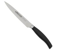 Arcos Cuchillo para Verduras Forjado 5 Pulgadas en Acero Inoxidable con Hoja 130 mm, Cuchillo Profesional para Pelar Frutas y Verduras, Mango Ergonómico Polioximetileno POM, Serie Clara, Color Negro