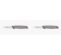 Arcos Cuchillo Pelador Acero Inoxidable. Cuchillo Cocina Profesional para Cortar, Pelar y Limpiar Alimentos. Mango Ergonómico Polioximetileno y Hoja 80 mm. Serie Color Prof. Color Gris. (Paquete de 2)
