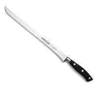 Arcos Cuchillo rebanar/jamón con Hoja Acero Inoxidable y 300 mm. Mango ergonómico polioximetileno POM. Serie Riviera. Diseño elegante, junto con la comodidadu mango. Color negro.
