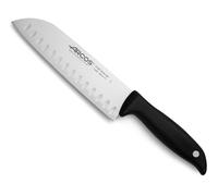 Arcos Cuchillo Santoku - Hoja Acero Inoxidable Nitrum y Hoja 180 mm con Mango Polipropileno Negro - Diseño Innovador para Uso Diario -Erie Menorca - Color Negro