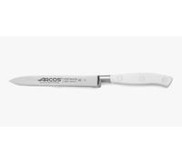 Arcos Cuchillo Tomate Forjadoerrado en Acero Inoxidable Nitrum y Hoja 130 mm. Mango Ergonómico Polioximetileno POM. Serie Riviera Blanc. Color Blanco.