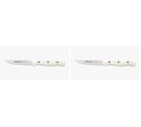 Arcos Cuchillo verduras Acero Inoxidable. Cuchillo profesional verduras para pelar frutas y verduras. Mango ergonómico polioximetileno y Hoja 105 mm. Serie Artika. Color blanco. (Paquete de 2)