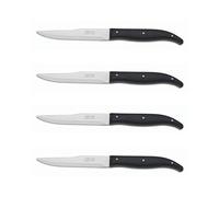 Arcos Cuchillos de Mesa, Juego de Cuchillos Chuleteros 4 piezas, Acero Inoxidable Nitrum de 110 mm, Mango Nylon Color Negro