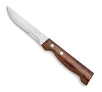 Arcos Cuchillos Mesa - Cuchillo Carne Mesa - Hoja Acero Inoxidable Nitrum 4" - Mango Pack - Corta cualquier carne fácil y cómodamente - Muy resistente -erie Monoblock - Color Marrón Madera.