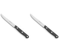Arcos Cuchillos Mesa - Cuchillo Carne Mesa - Hoja Acero Inoxidable Nitrum 5 pulgadas - Mango Polioximetileno (POM) - Cuchillo para cortar carne fácil, seguro y cómodo - Serie Universal - Color Negro