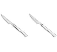 Arcos Cuchillos Mesa - Cuchillo Carne Mesa - Monobloque unaola Pieza Acero Inoxidable 4" - Corta chuletas o bistecs con precisión, Facilidad y rapidez -Erie Monobloque - Color Plateado (Paquete de 2)