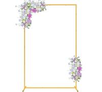 Arcos de Boda Dorados de 6.6 x 4 pies para Ceremonia, Kit de Soporte de Arco de Globos de Metal Rectangular para jardín, Marco de Arco Cuadrado Floral para Aniversario, Fiesta de cumpleaños