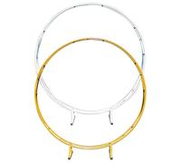 Arcos De Metal Para Boda, Jardín Arco Para Bodas Redondo, 1.0m,1.2m,1.5m,1.8m,2.0m,2.4m, Para Decoración De Flores Para Cumpleaños, Navidad, Boda, (Oro, Blanco) ( Color : Gold , Tamaño : 2M(6.6FT) )