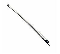 Arcos de violín hechos a mano Arco de violín profesional 4/4 de fibra de carbono negra con crin blanca y incrustaciones de notas de ébano duradero(1/4)