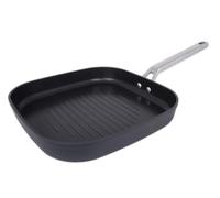 Arcos Serie Samoa | Grill Antiadherente 28x28 cm | Aluminio Forjado | Full Induction | Mango Acero Inoxidable Efecto Frio | Sistema ahorro energético | Apta lavavajillas | Color Negro