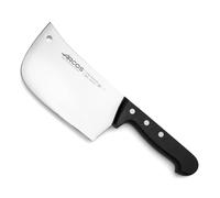 ARCOS Hachuela Macheta de Cocina 160mm para Cortar Huesos y Carne. Hacha con Diseño Rectangular en Acero Inoxidable y Mango de Polioximetileno. Color Negro. Serie Universal