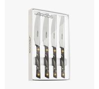 Arcos Serie Flysch | Juego de 4 Cuchillos de Mesa | Cuchillos Chuleteros | Hoja Serrada de Acero Inoxidable NITRUM de 110 mm | Apto para el lavavajillas | Mango Polimetil Metacrilato Color Azul