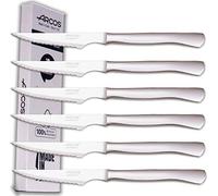 Arcos Juego Cuchillos Carne | 6 Piezas | Cuchillos carne cuchillo chuleteros | cubiertos acero inoxidable | Hoja 110 mm | mango monobloque | aptos lavavajillas | Caja Envase Ecológico